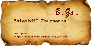 Balaskó Zsuzsanna névjegykártya