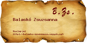 Balaskó Zsuzsanna névjegykártya
